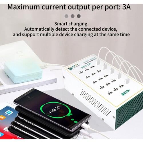 20 Hole USB Interface Power Supply 20t-3a Multifunctional Adapter Built In Cooling Fan 3A Charger 20-port Parallel Connection