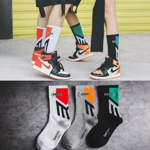 Tide brand street hip hop skateboard socks, tide basketball sports socks, high tube cotton couple socks