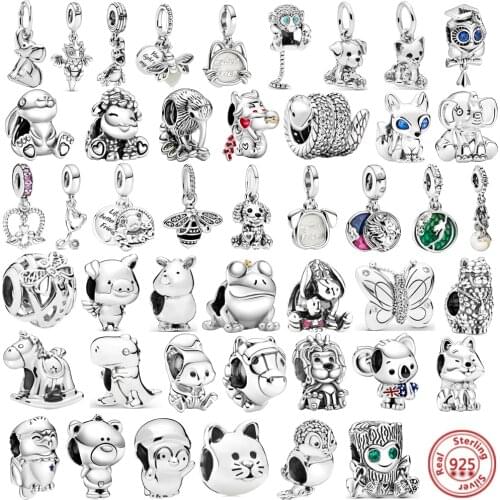 New cute Animal forever family tree lock heart MOM Beads fit Original Pandora Charms Silver 925 Bracelet DIY Women Jewelry
