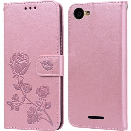 Luxury Leather Flip Book Case for BQ Slim BQS-5060 5060 Rose Flower Wallet Stand Case Phone Cover Bag coque