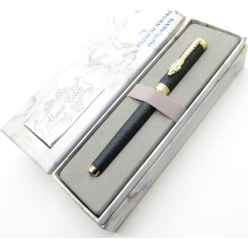 Wings Marble R439 Croco Basalt Black Roller Pen | İsme Special Pen | Gift Pen