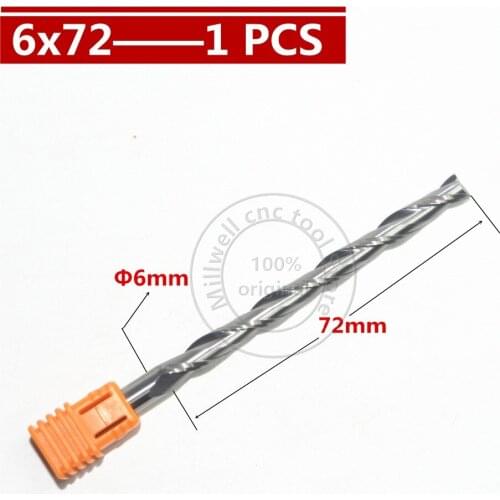 6mm*72mm,Freeshipping,CNC wood tools,carbide End Mill,woodworking insert router bit,Tungsten steel milling ,MDF,PVC,Acrylic,Wood