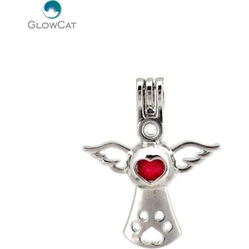 K659 5pcs/lot 34mm Angel Pearl Cage " Jewelry Findings Charms Aroma Bead Cage Pendant Fairytale Party Essential Oil Diffuser