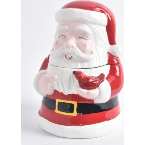 Ceramic creative piggy European style Ceramic storage tank Christmas gift can candy coarse grain Santa Claus grandpa props dies