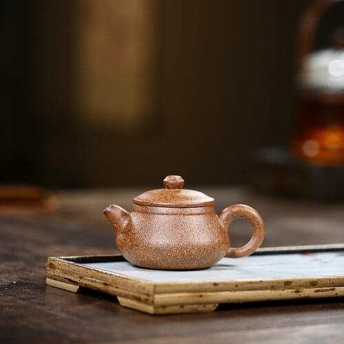 Yixing Original Ore Purple Sand Classic Pan Pot High Temperature Section Mud All Handmade 120ml Teapot Custom Gift