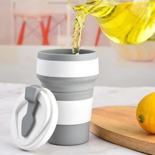Coffee Mugs Travel Collapsible Silicone Portable tazas for Outdoors Camping Hiking Picnic Folding Office Water Cups BPA Free