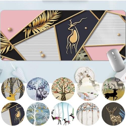 Mouse Pad League of Legends Gaming Mouse Pad PU Leather Deer Pattern Series Large Size Computer Keyboard Accessories Mousepad