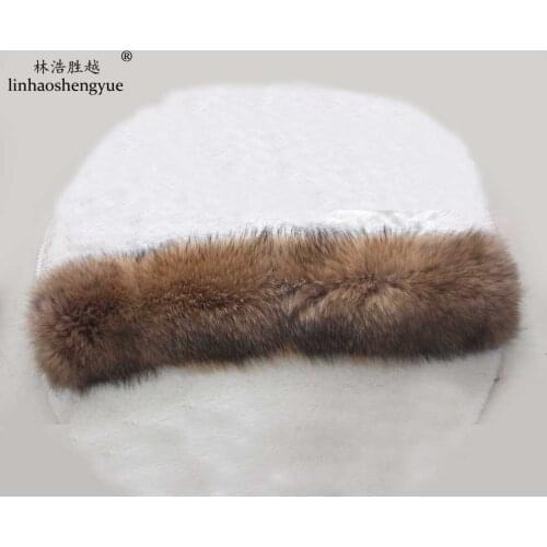 Linhaoshengyue Real Fur Raccoon Fur 18cm Wide Collar ,70cm Long