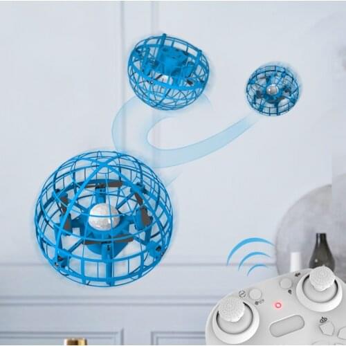 Mini RC UFO Stunt Flying Ball with LED Light Remote Control Helicopter Gesture Induction Drone Aircraft Quadcopter Gift Kids Toy