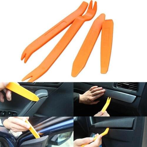 4pcs/Set Interior Tool Kit Pry Door Clip Radio Panel Car Removal Tool Plastic Trim Audio Dashboard Disassembly araba Repair Tool