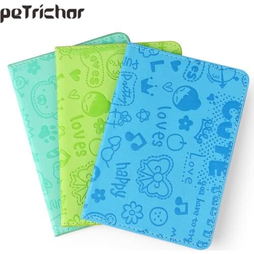 2020 New Cute Cartoon Passport Holder Cover PU Leather ID Card Document Folder Travel Ticket Container Pouch Packages