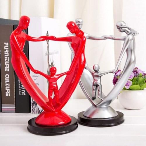 RESIN CRAFTS ORNAMENTS CREATIVE MINIMALIST FAMILY OF THREE MODERN HOME DECORATIONS PERSONALITY FURNISHINGS RUSTIC HOME DECOR