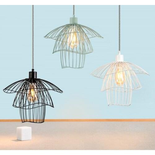 Pendente Iluminacao Nordic Lamp Design Suspendu Luminaire Suspension Home Lighting Loft Cage Metal Pendant Lamp Modern Light