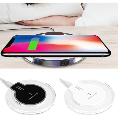 Portable Wireless Charger Phone Charging Pad K9 Crystal Outdoor Mobile Phone Decoration for iPhone X/8 Galaxy Note8/S8