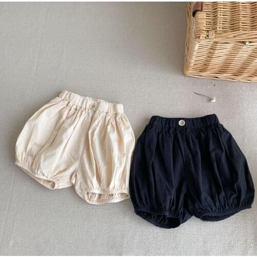 2021 new style girls boys dots shorts summer cotton linen fashion kids shorts