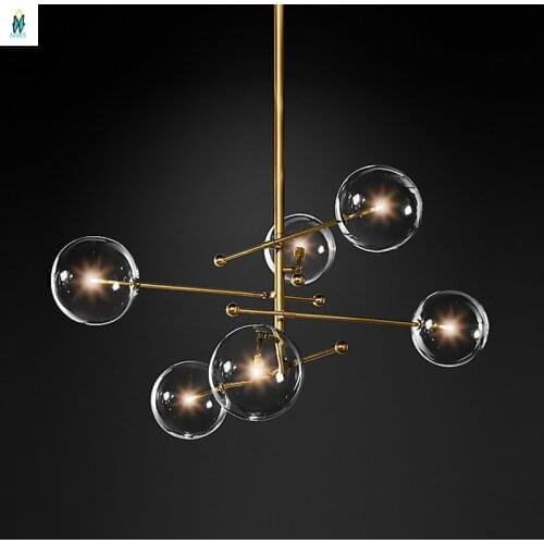 Nordic Postmodern Pendant Light Luxury Copper Hanging Lamp Simple Restaurant Villa Personality Creative Bedroom Bedside Led Lamp