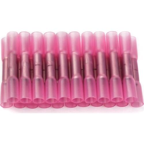 50PCS Waterproof Heat Shrink Connectors Insulated Crimp Terminals Seal Butt Electrical Wire Connector 22-18 AWG