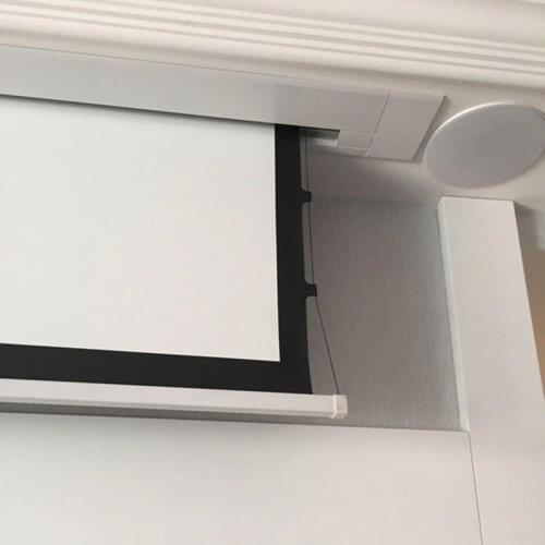 Built-in Ceiling recessed Electric tab tensioned screen seamlessly integrated projection screen for UST projector