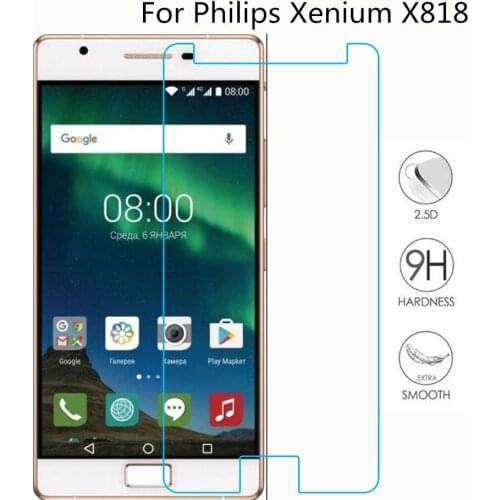 1PC 2PC Tempered Glass For Philips Xenium X818 Protective Glass Cover For Philips Xenium X818 Screen protector Mobile Phone Film
