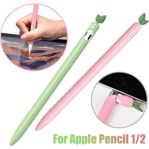 Anti-Scratch Case for Apple Pencil 1/2 Cartoon Fruit Silicone Protective Cover Pouch Cap Holder Stylus for iPad Pen Pencil