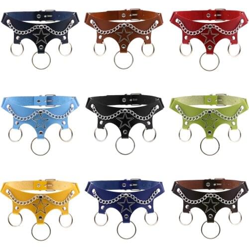 Goth Choker PU Leather Necklaces for Women Punk Spike Rivet Stainless Steel Cuban Chains Sexy Collares Hiphop Gothic Jewelry