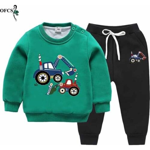 Winter Childrens Clothes Girls Cartoon Hoodie Set Clothes Outfit Kids Long-sleeved t-shirts +pants Costume Suit For Baby Sets