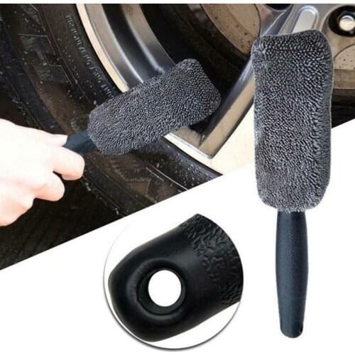 1pc Wheel Tire Brush High Quality Portable Microfiber Plastic Handle Washing Cleane Rim Brush Car Washing Supplies
