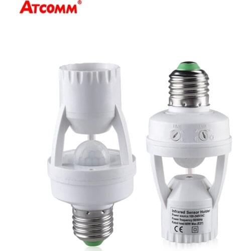 100-240V E27 Lamp Holder Converter With Intelligent Induction Sensor 360 Degree Motion Sensor E27 LED Lamp Base