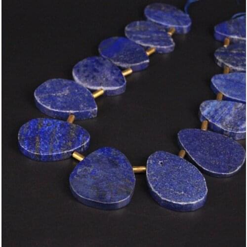 15.5"strand Large Size Raw Lapis Lazuli Top Drilled Slab Slice Beads,Natural Blue Gems Stone Nugget Pendants Jewelry Making