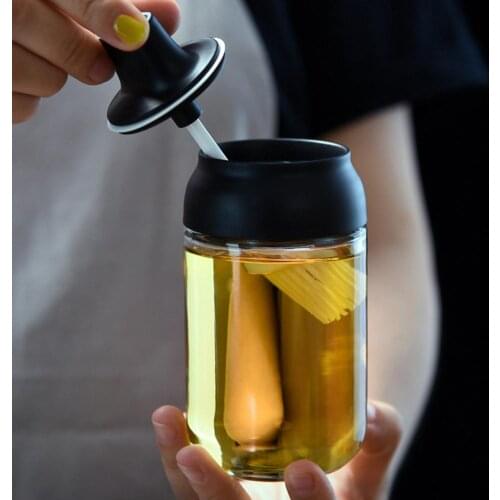 250ml Transparent Glass Condiment Jar Moisture-proof Pepper Sauce Spoon Bottle Seasoning Cans Pepper Salt Shaker Spice Container