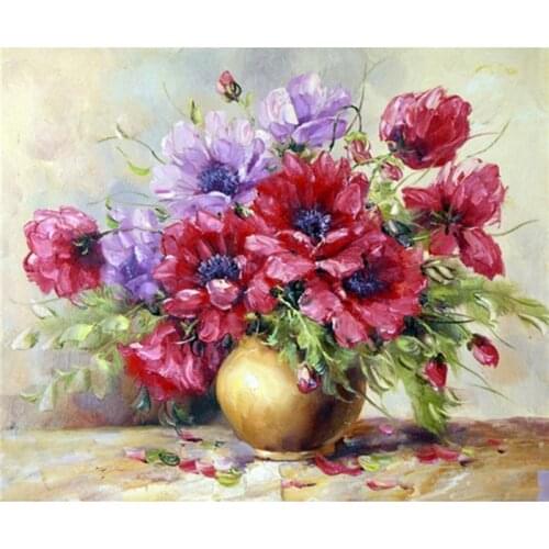 3D Square Drill Modern Home Decoration Diy Diamond Painting Needlework Full Diamond Embroidery Painting red poppy flower A5095R