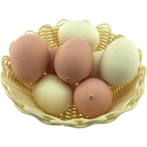 Gresorth 8pcs Artificial Lifelike Red White Chicken Eggs Decoration Fake Food Toy Home Kitchen Table Show