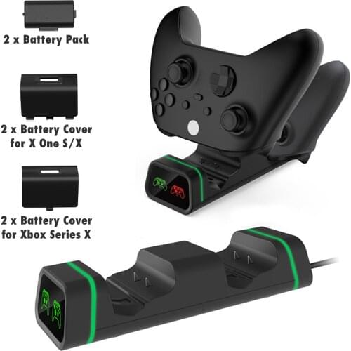 Bevigac Wireless Controller Dual Charger Station Stand Holder Dock with Battery Pack Suitable for Xbox Series X\\\/S Controllers