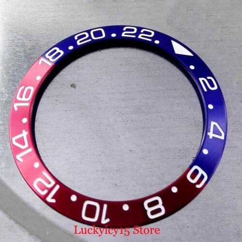 Watch Bezel 38mm Size Blue Red Alloy Rotating Bezel Ring Insert Fit for 40mm Rotating Bezel