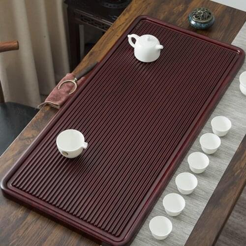 Large Wooden Tea Tray Drainage Dry Bubble Chinese Food Kung Fu Tea Tray Ceremony Table Bandeja Madera Household Products DG50CP