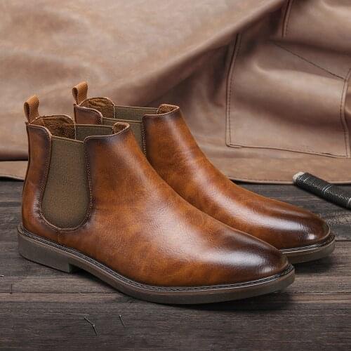 Brand Large Men Chelsea Boots Designer Business Men Martin Boots Zapatillas Hombre Winter Causal Men Hiking Boots