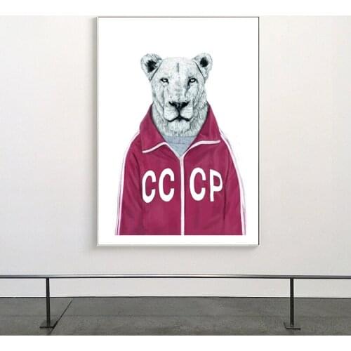 Black and White Animals Canvas Painting Panda Dog Lions Posters and Prints Nordic Wall Art Pictures Living Room Home Mural Decor