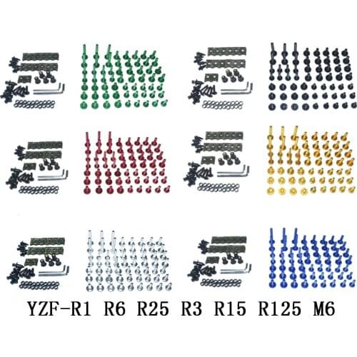 CNC Complete Fairing Bolts Bodywork Screws Nuts Kit For Fit Yamaha YZF-R1 R6 R25 R3 R15 R125 M6