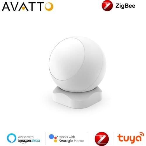 AVATTO Zigbee PIR Motion Sensor ,Tuya Wireless Infrared Detector Security Burglar Alarm Sensor,APP Control with Tuya Gateway