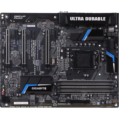 For Gigabyte GA-Z170X-Designare Original Used Motherboard Z170 Socket LGA 1151 DDR4 Support I7 6700K