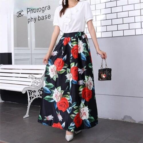 Elegant Bohemian Maxi Skirts Women Harajuku Womens Long Skirt Vintage Saia Beach Ropa Mujer Casual Woman Clothes Skirt Plus Size