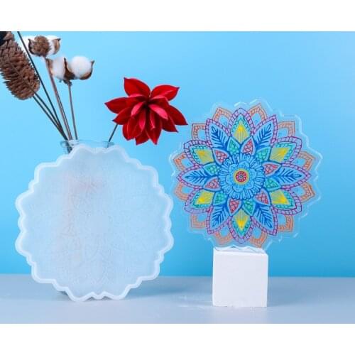 NOT AS LONG diy Epoxy Mould New 2 Cute Sunflower Coaster Silicone Mould Handmade Household Goods Mirror Resin Mould Hot Sale