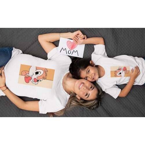 Tshirt Family Look Cartoon Chip and Dale Cute Mom and Dad Kids Short Sleeve Tops Summer Street Popular Children’s T-shirts