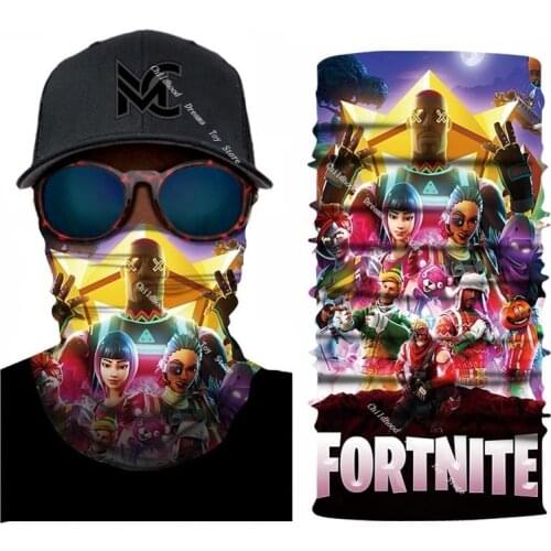 Fortnite 3D Digital Printing Headscarf Motorcycle Head Scarf Neck Warmer Face Mask Face Shield Outdoor Cycling Sunscreen Scarf