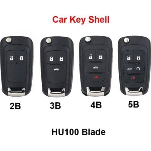 HKOBDII 2/3/3+1/4+1 Buttons with screws with Logo Flip Folding Remote Key Shell Case for Chevrolet Aveo Cruze Camaro Spark Volt