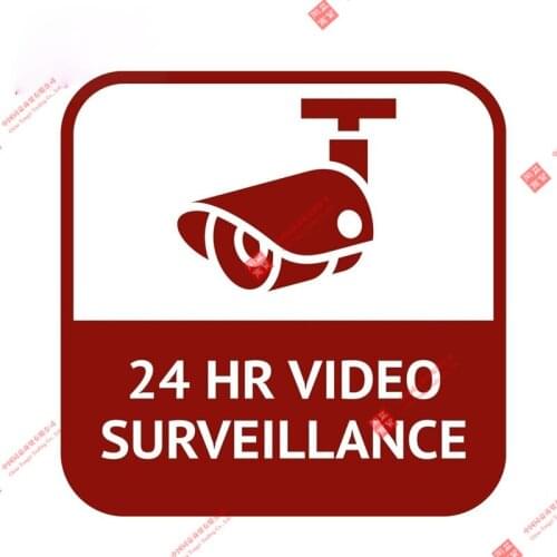 Personality CCTV 24 Hour Video Warning Plaques & Signs Car Stickers Decals Accessories Auto Decorative Stickers PVC