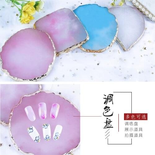 1 Pcs Resin Stone Color Palette False Nail Tips Gel Polish Pallet Mixing Drawing Paint Plate Pad Manicure Nail Art Display Shelf