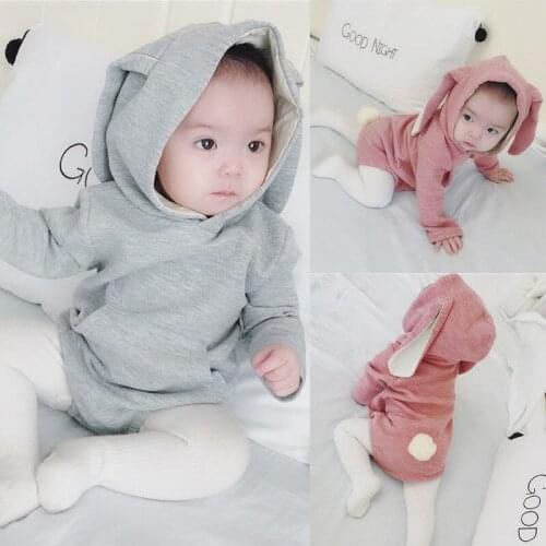 Pudcoco Baby Jumpsuits 0-24M Newborn Toddler Baby Girls Boys Hooded Romper Jumpsuit Casual Outfits