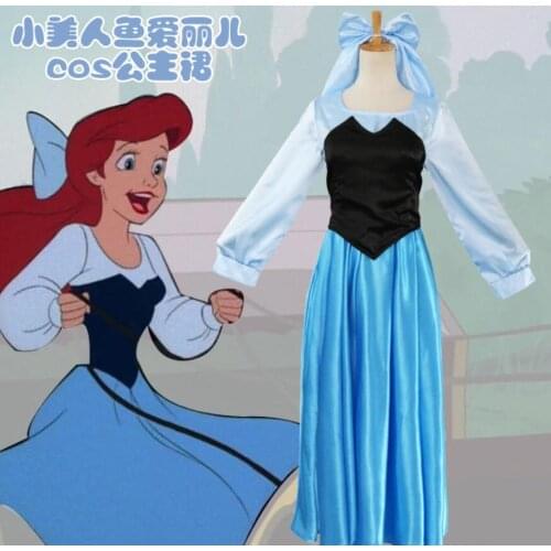 Princess Ainiel Cosplay Costume Movie The Little Mermaid Blue Fancy Dress Mermaid cosplay outfit