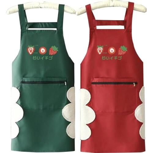 Cute apron waterproof and oil-proof kitchen household female fashion Korean work clothes adult waist custom